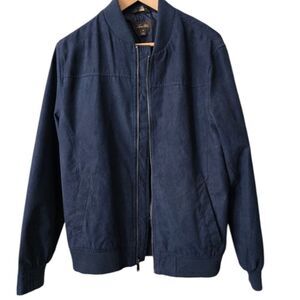 Tasso Elba Bomber Jacket Mens Size Medium Faux Suede Full Zip